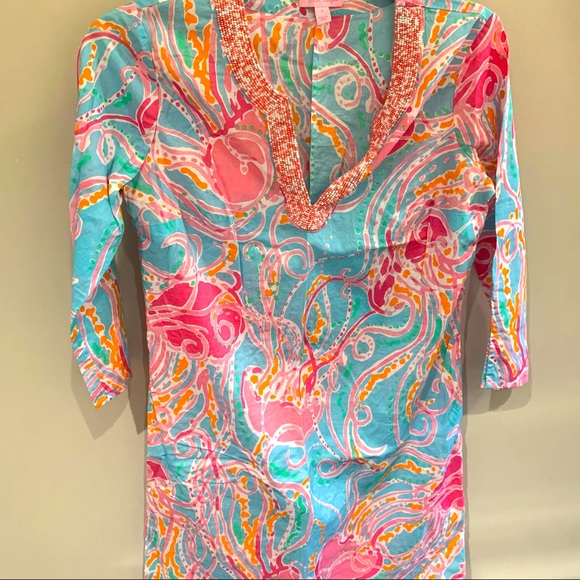 EUC Lilly Pulitzer Jelly Fish Tunic / Swimsuit Coverup - Sz small - Picture 1 of 3